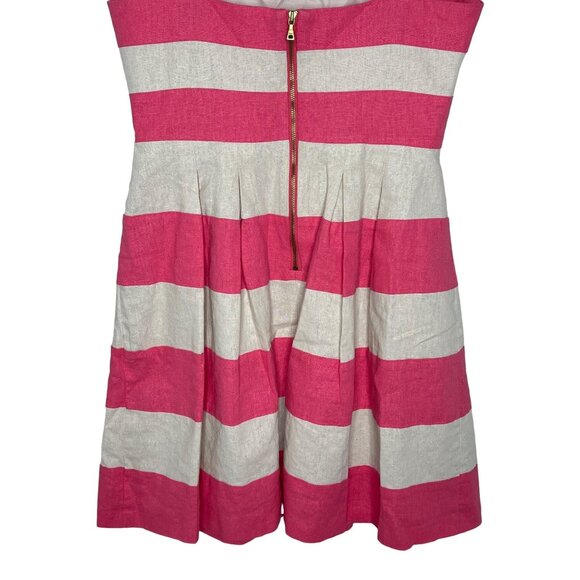 Loft Dress Womens 0 XS Sundress Pink White Striped Sleeveless Fit Flare Work - Picture 12 of 13
